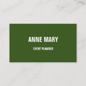 Beruflich-waldgrün-weißer Minimalfarben Visitenkarte (Vorderseite)