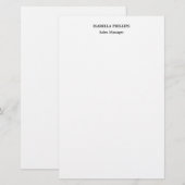 Beruflich-weiß Minimalistisch Schlicht kreativ Briefpapier (Vorne/Hinten)