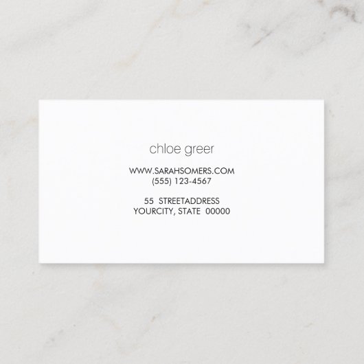 Beruflich-Weiß-Moderne Silber-Hellgrau Visitenkarte (Rückseite)