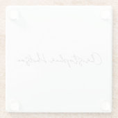 Beruflich-weiß-Schlicht-kreativ-Chic-Kalligrafie Glasuntersetzer (Rückseite)