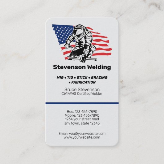 Beruflich Welder Visitenkarte (Vorderseite)