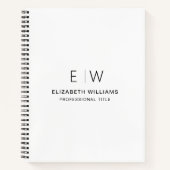 Beruflich-White-Monogram-Business Notizblock (Vorderseite)