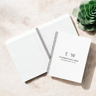 Beruflich-White-Monogram-Business Notizblock