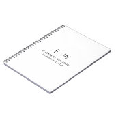 Beruflich-White-Monogram-Business Notizblock (Linke Seite)