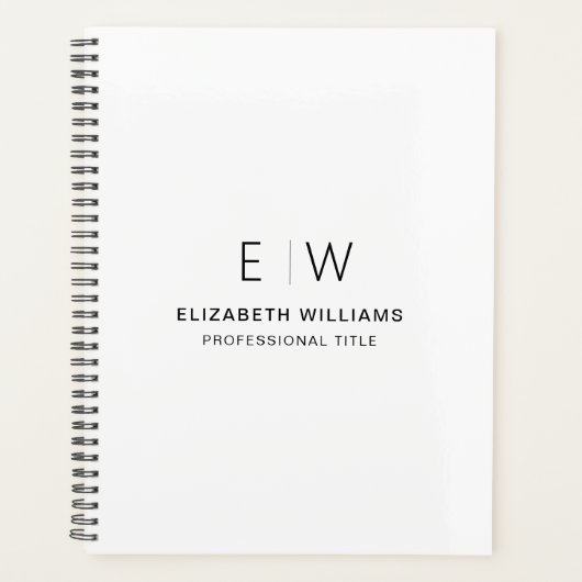 Beruflich-White-Monogram-Business Planer (Vorderseite)