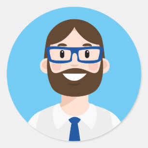 Beruflich Worker Avatar Runder Aufkleber