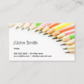 Beruflich Writer Pencils Teacher Visitenkarte (Vorderseite)