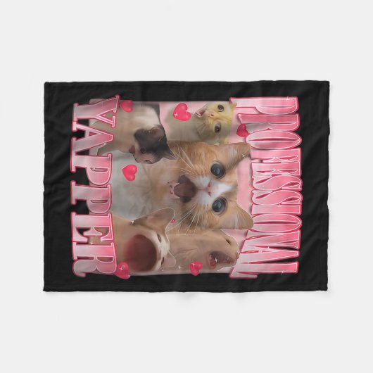 Beruflich Yapper Cat Funny Meme Fleecedecke (Vorderseite (Horizontal))