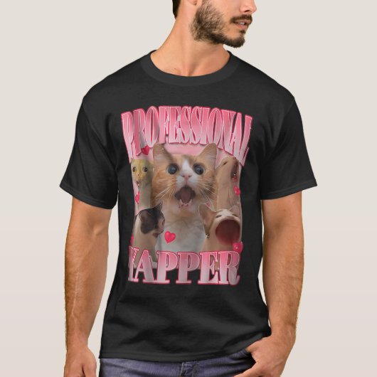 Beruflich Yapper Cat Funny Meme T-Shirt (Vorderseite)