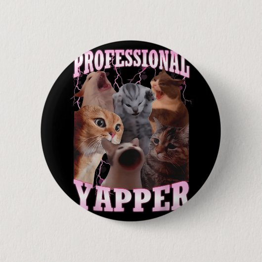 Beruflich Yapper Cat Meme Funny Odly spezifisch Button (Vorderseite)