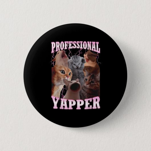 Beruflich Yapper Cat Meme Funny Odly spezifisch Button (Vorderseite)