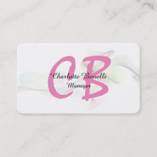 Berufliche Abstrakte Curve-Rosa-Monogramm Visitenkarte