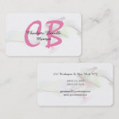 Berufliche Abstrakte Curve-Rosa-Monogramm Visitenkarte (Vorne/Hinten)