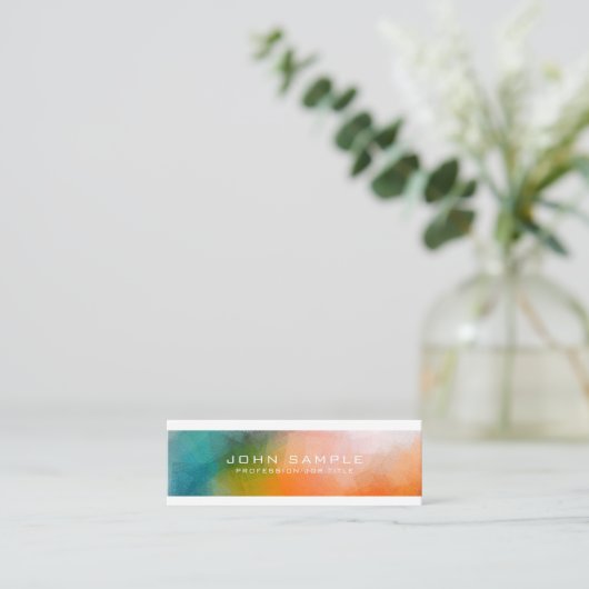 Berufliche Abstrakte Kunst Kreative Moderne Schlic Mini Visitenkarte (Stehend Vorderseite)
