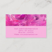 Berufliche Abstrakte Kunst Modernes Lila Rosa Visitenkarte (Rückseite)