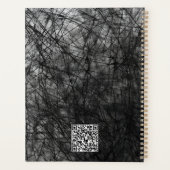 Berufliche Abstrakte Minimal Black Scribble Planer (Rückseite)