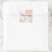 Berufliche Abstrakte Pasta Wasserfarbe Rosa Quadratischer Aufkleber (Tasche)