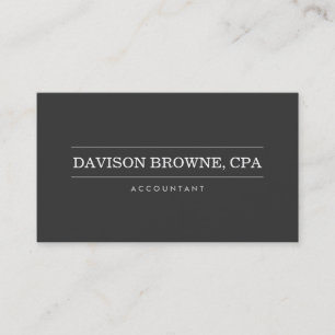 Berufliche Accountant Dark Gray Business Card Visitenkarte