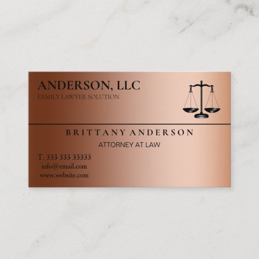 Berufliche Anwältin auf dem Rechtsweg Visitenkarte (Vorderseite)