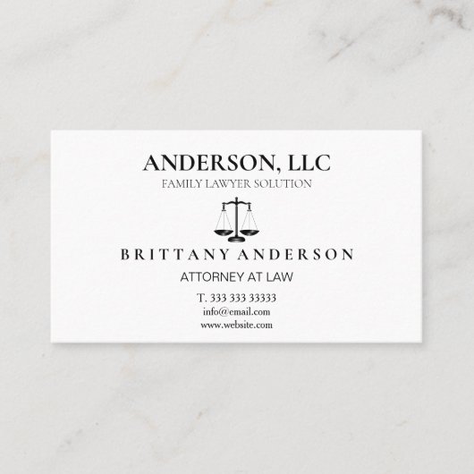 Berufliche Anwältin auf dem Rechtsweg Visitenkarte (Vorderseite)