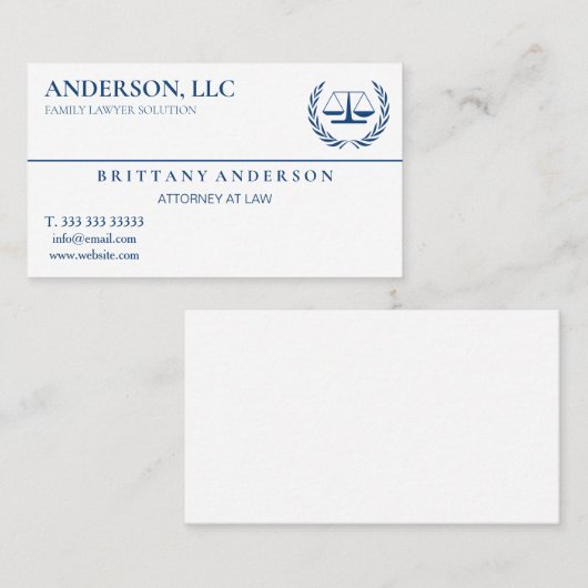 Berufliche Anwältin auf dem Rechtsweg Visitenkarte (Vorne/Hinten)