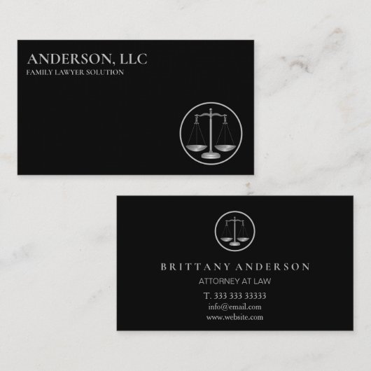Berufliche Anwältin auf dem Rechtsweg Visitenkarte (Vorne/Hinten)