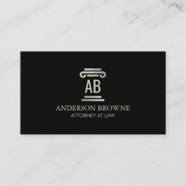 Berufliche Anwaltskanzlei Monogramm grau/schwarz Visitenkarte