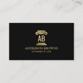 Berufliche Anwaltsmonogramm Gold/Schwarz Visitenkarte (Vorderseite)