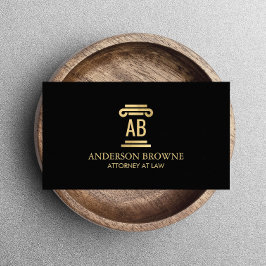 Berufliche Anwaltsmonogramm Gold/Schwarz Visitenkarte