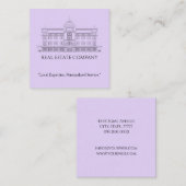 Berufliche Anwesen-Visitenkarte Quadratische Visitenkarte (Vorne/Hinten)