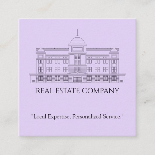 Berufliche Anwesen-Visitenkarte Quadratische Visitenkarte (Vorderseite)