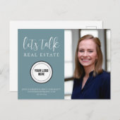 Berufliche Aquamarine Kontaktinformation Foto Real Postkarte (Vorne/Hinten)