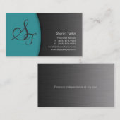 Berufliche aquamarine Metallgeschäfts-Karte Visitenkarte (Vorne/Hinten)