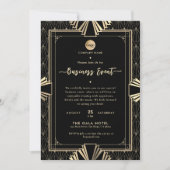Berufliche Art Deco Black & Gold Veranstaltung Einladung (Vorderseite)