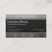 Berufliche Asbestentwöhnungskarte Visitenkarte (Rückseite)