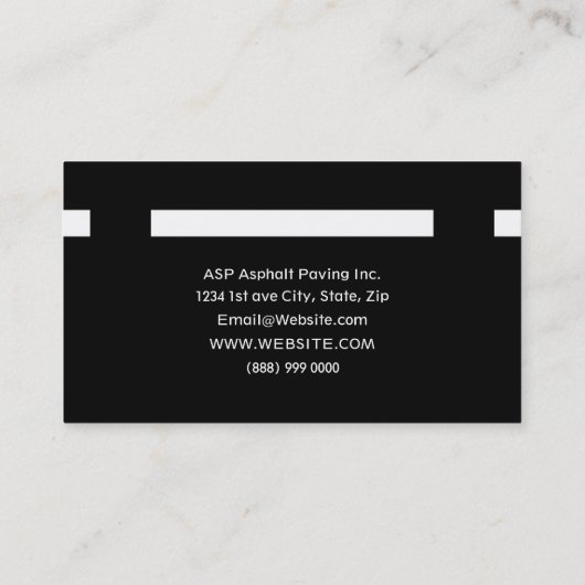 Berufliche Asphalt-Paarungsfirma-Visitenkarte Visitenkarte (Rückseite)