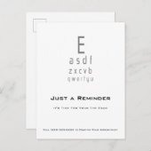 Berufliche Augendiagrammernennung Postkarte (Vorne/Hinten)