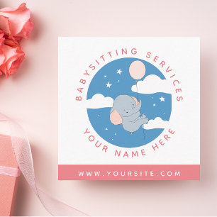 Berufliche Babysitter-Dienstleistungen Niedlicher Quadratische Visitenkarte