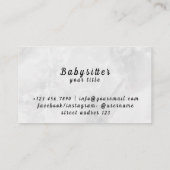 Berufliche Babysitter-Services: Zuverlässige Betre Visitenkarte (Rückseite)
