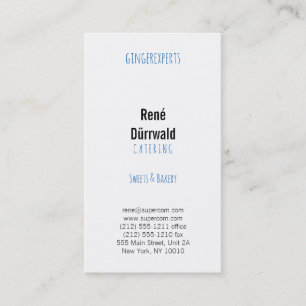 Berufliche Bäckerei Visitenkarte
