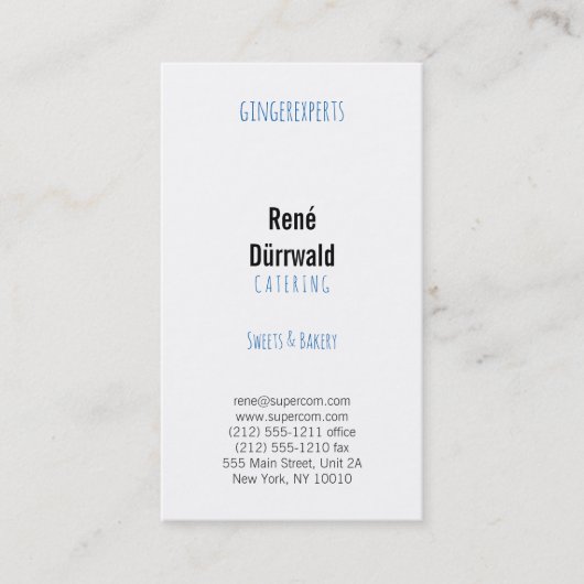 Berufliche Bäckerei Visitenkarte (Vorderseite)