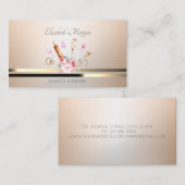 Berufliche Bäckereiwerkzeuge Gold Streifen Blume Visitenkarte (Vorne/Hinten)