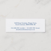 Berufliche Badminton-Buskarten Mini Visitenkarte (Rückseite)