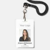 Berufliche Bar-ID für Ihr Logo Ausweis (Vorderseite mit Lanyard)