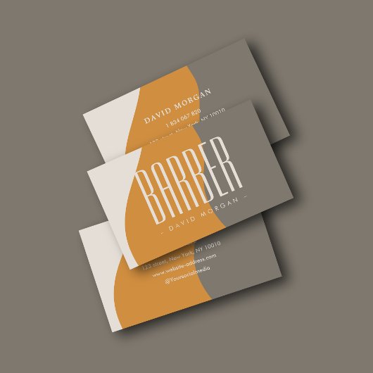 Berufliche Barber Earth Tones rustikal Visitenkarte