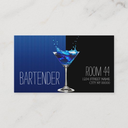 Berufliche Barkeeper-Visitenkarte Visitenkarte (Vorderseite)