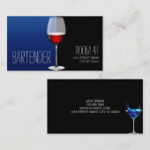Berufliche Barkeeper-Visitenkarte Visitenkarte (Vorne/Hinten)