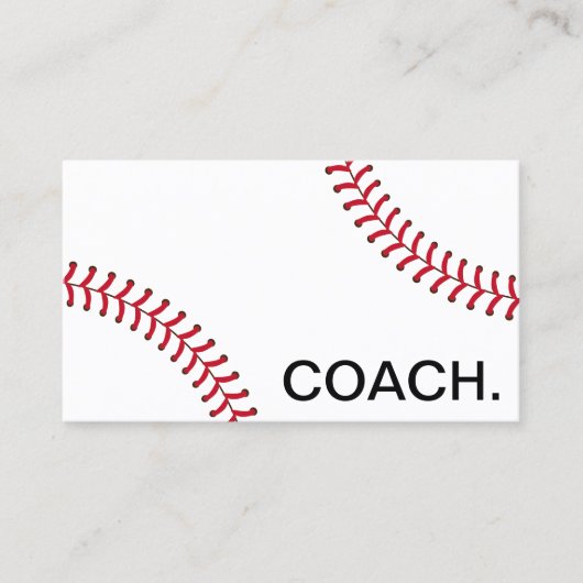 Berufliche Baseball Coach Sport Instruktion Visitenkarte (Vorderseite)