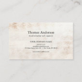 Berufliche Bauweise und Flugzeug aus Holz Visitenkarte (Rückseite)