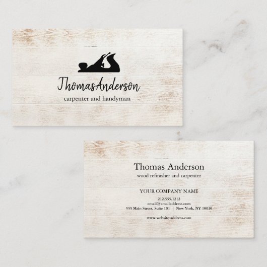 Berufliche Bauweise und Flugzeug aus Holz Visitenkarte (Vorne/Hinten)